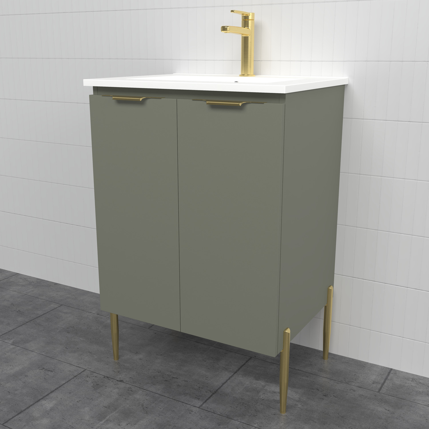 Nevada 600mm Freestanding Vanity with Ceramic Countertop