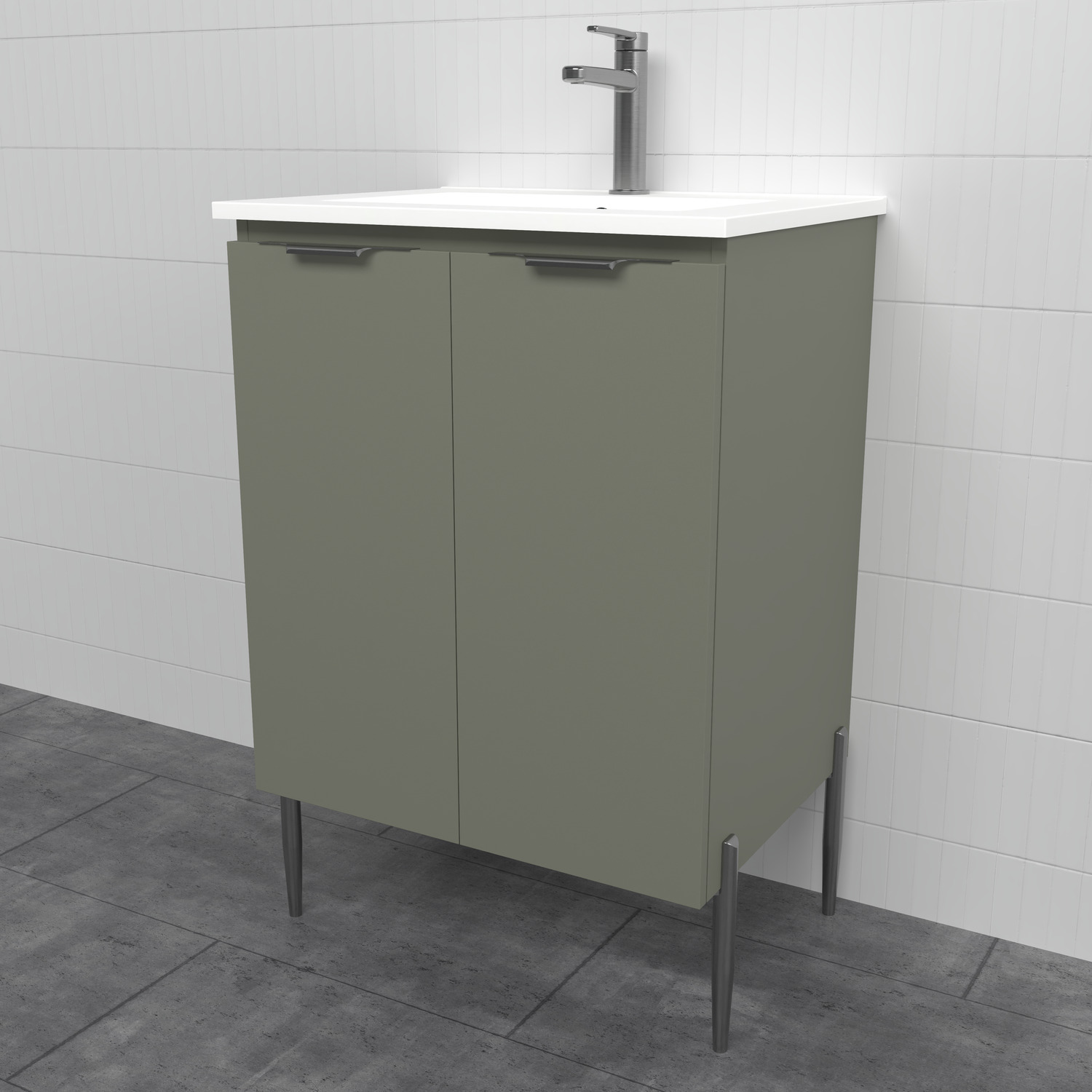 Nevada 600mm Freestanding Vanity with Ceramic Countertop