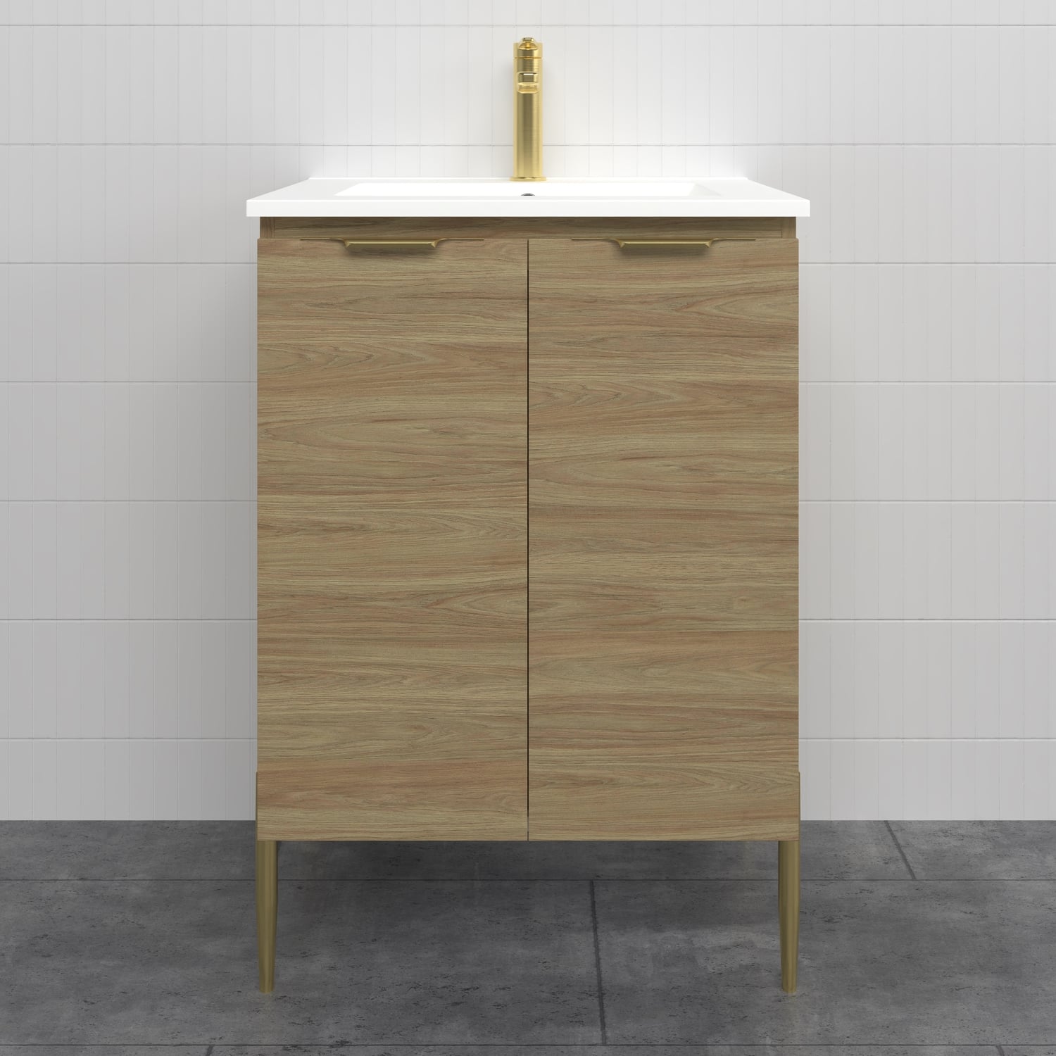 Nevada 600mm Freestanding Vanity with Ceramic Countertop