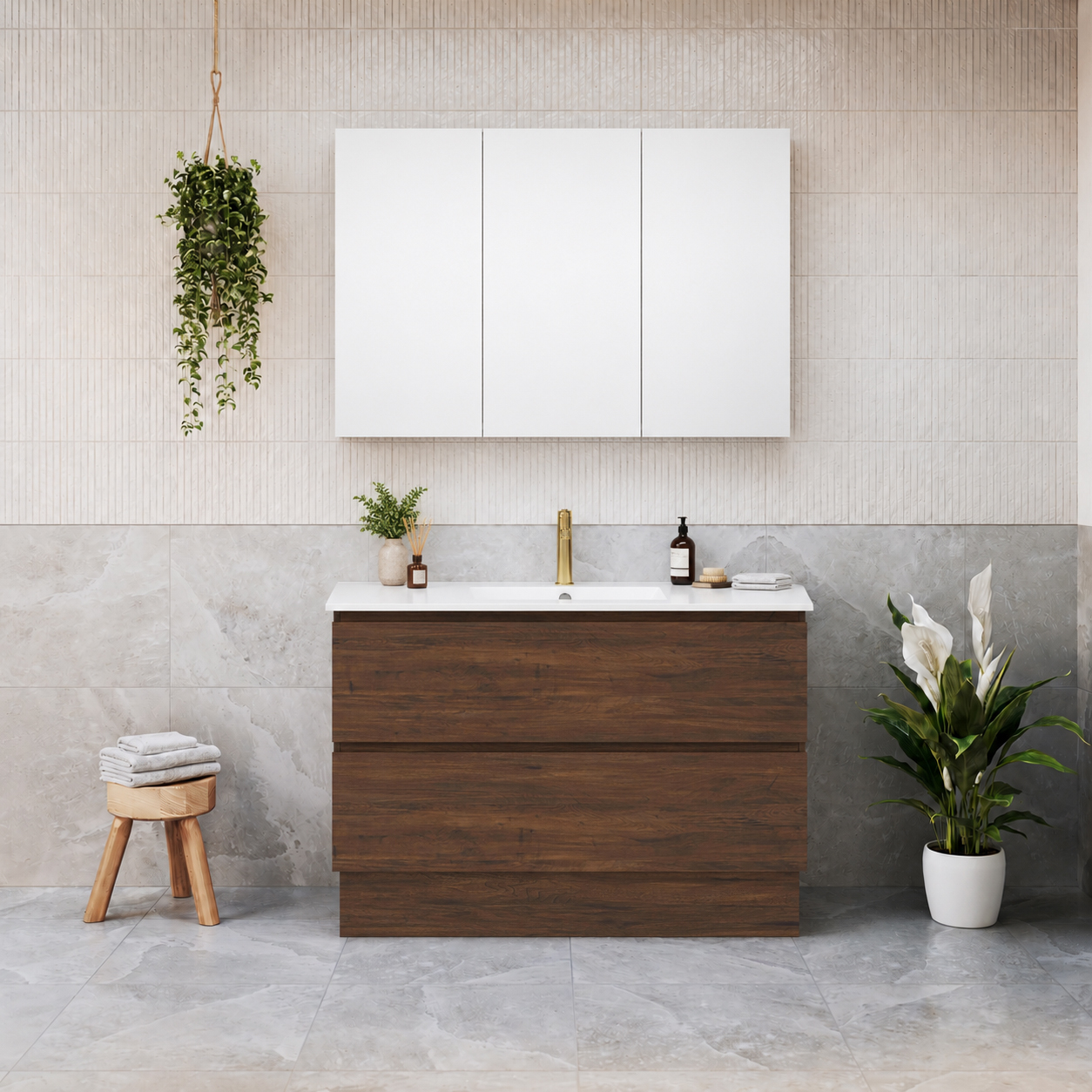 Elemental Plus 1200mm Freestanding Single Vanity with Removable Kickboard