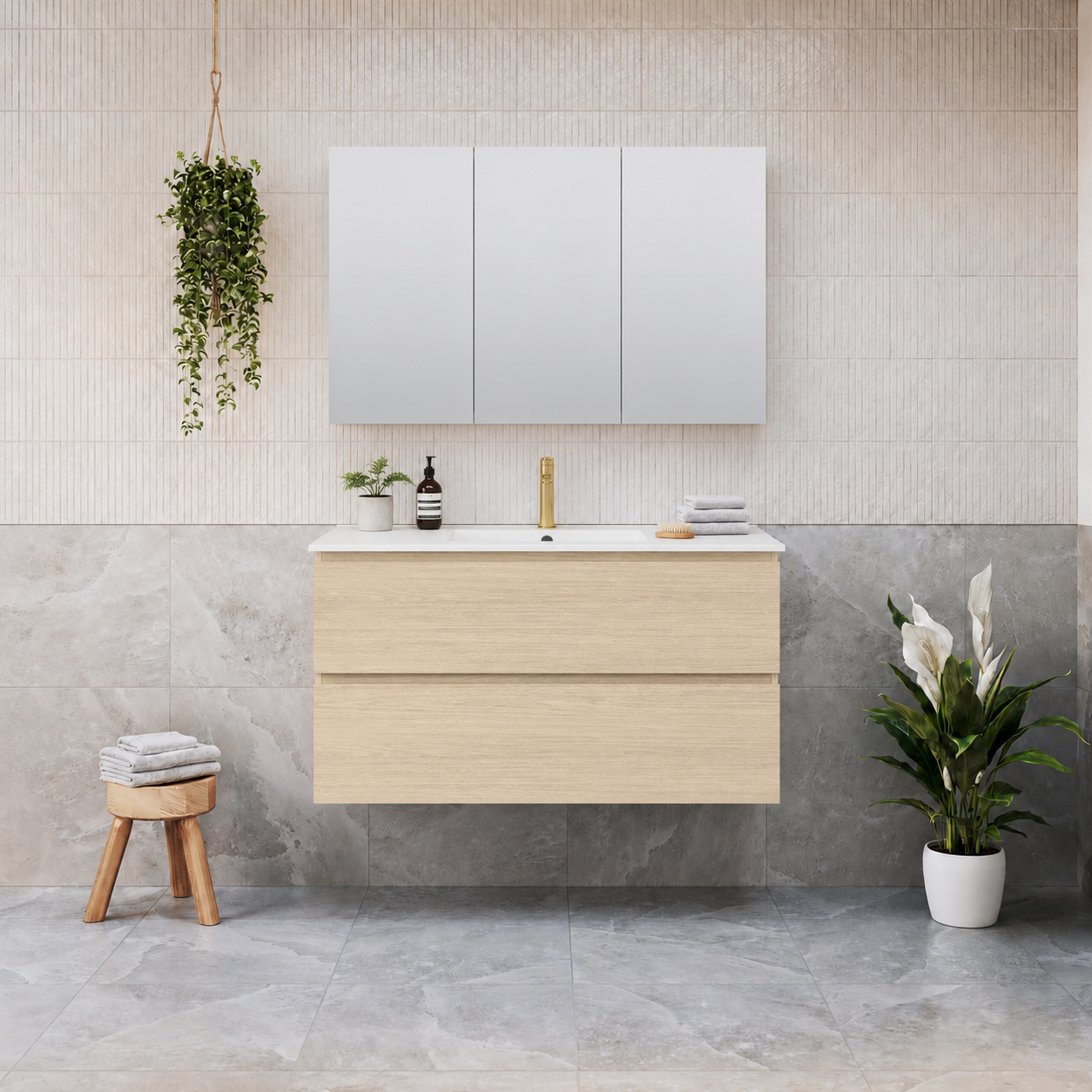Elemental Plus 1200mm Freestanding Single Vanity with Removable Kickboard