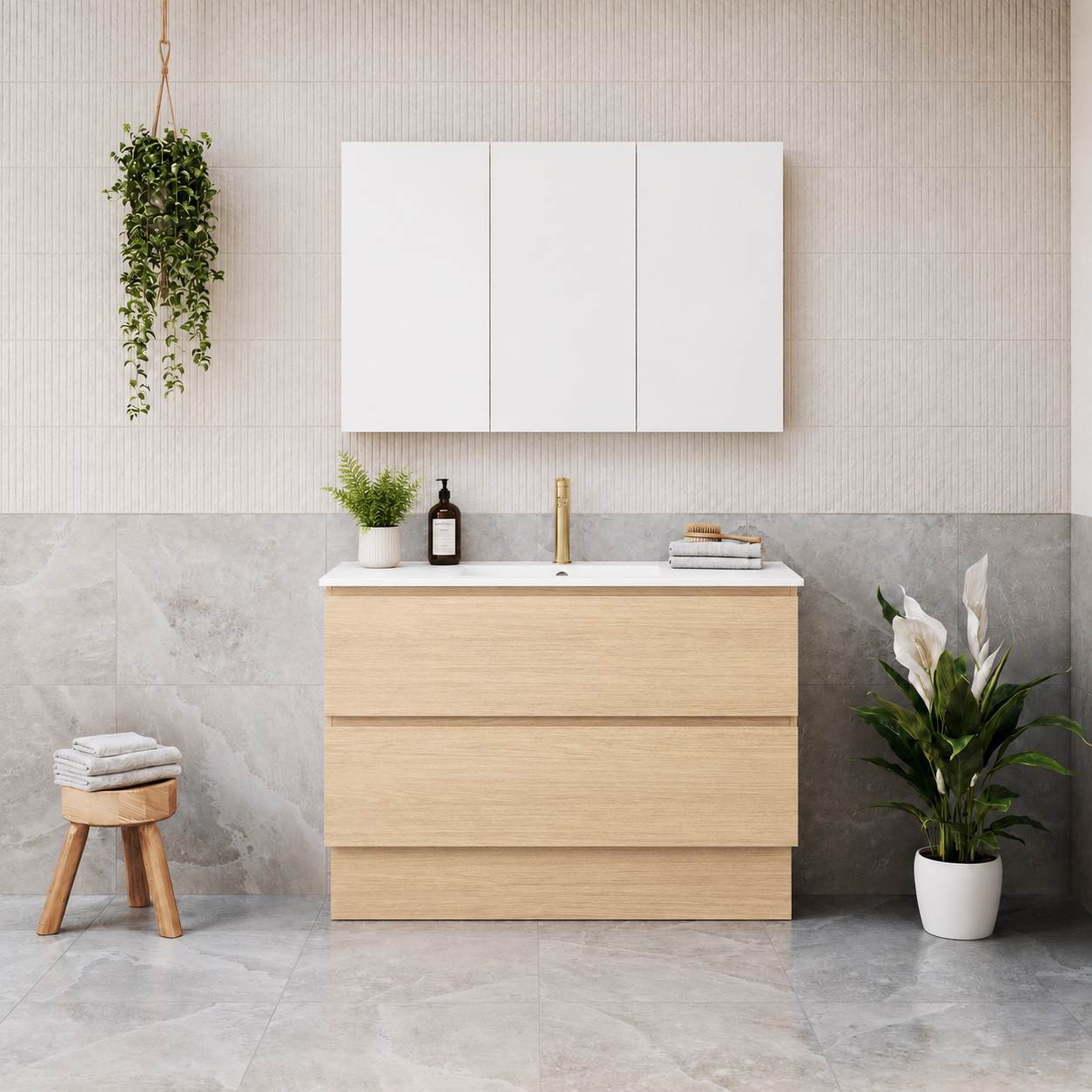Elemental Plus 1200mm Freestanding Single Vanity with Removable Kickboard
