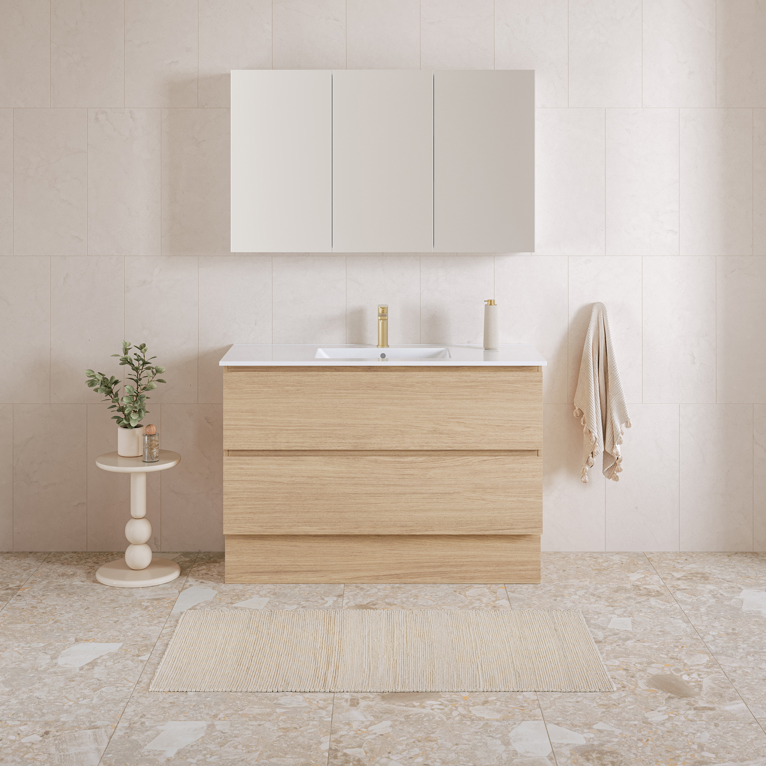 Elemental Plus 1200mm Freestanding Single Vanity with Removable Kickboard