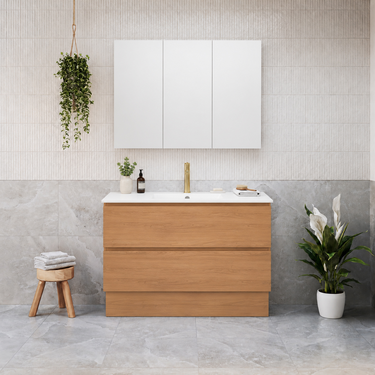 Elemental Plus 1200mm Freestanding Single Vanity with Removable Kickboard