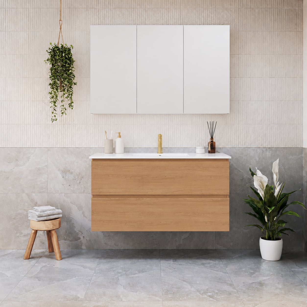 Elemental Plus 1200mm Freestanding Single Vanity with Removable Kickboard