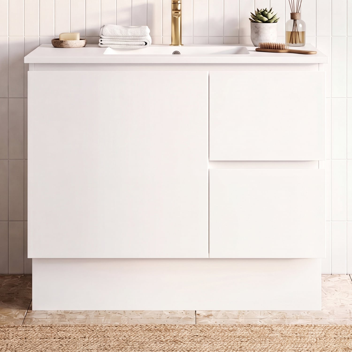 Elemental 900mm Freestanding Single Vanity with Removable Kickboard