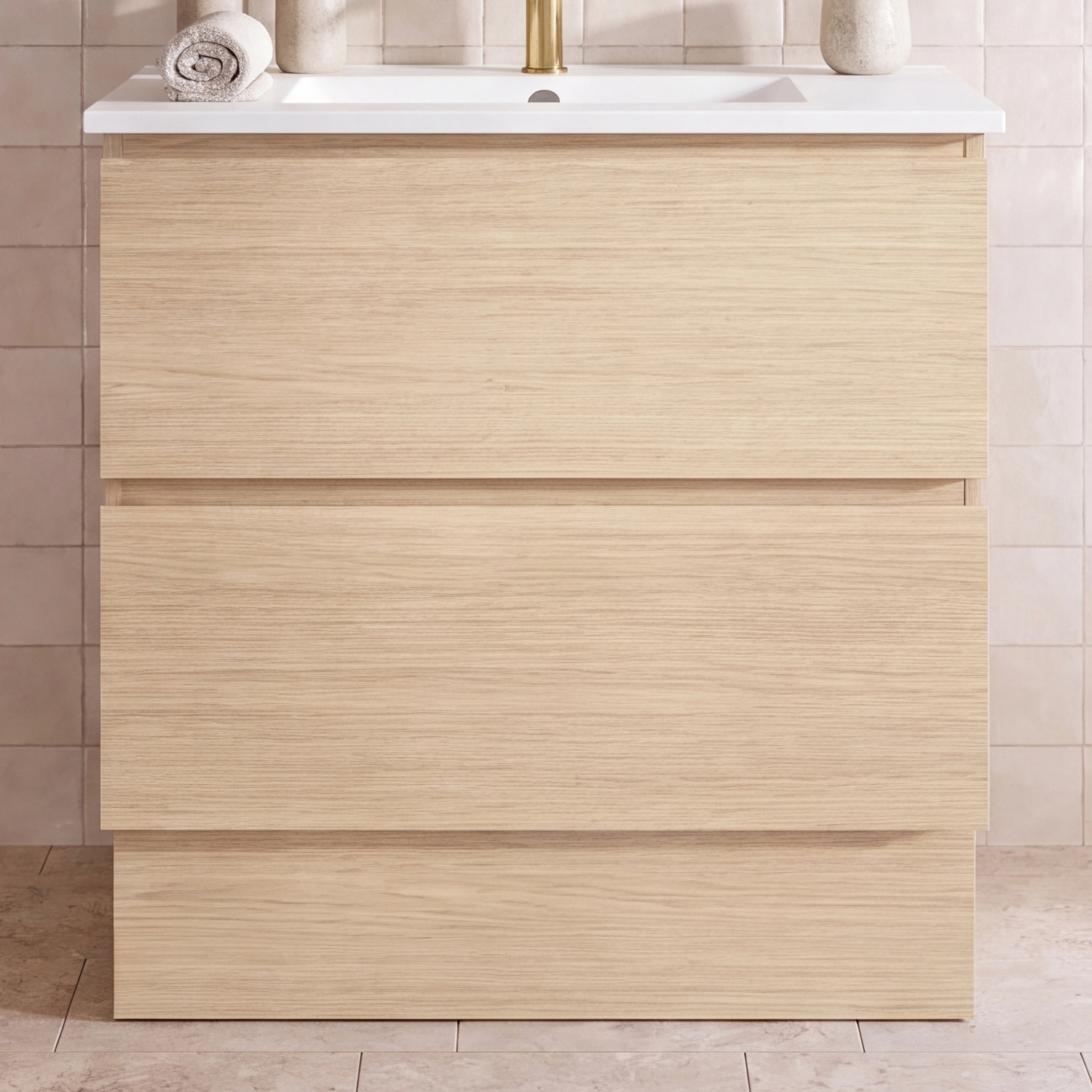 Elemental Plus 900mm Freestanding Single Vanity with Removable Kickboard