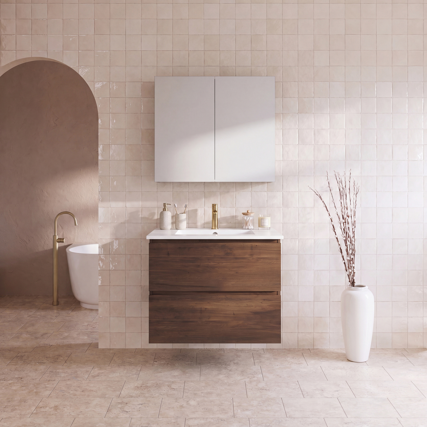 Elemental Plus 750mm Freestanding Single Vanity with Removable Kickboard