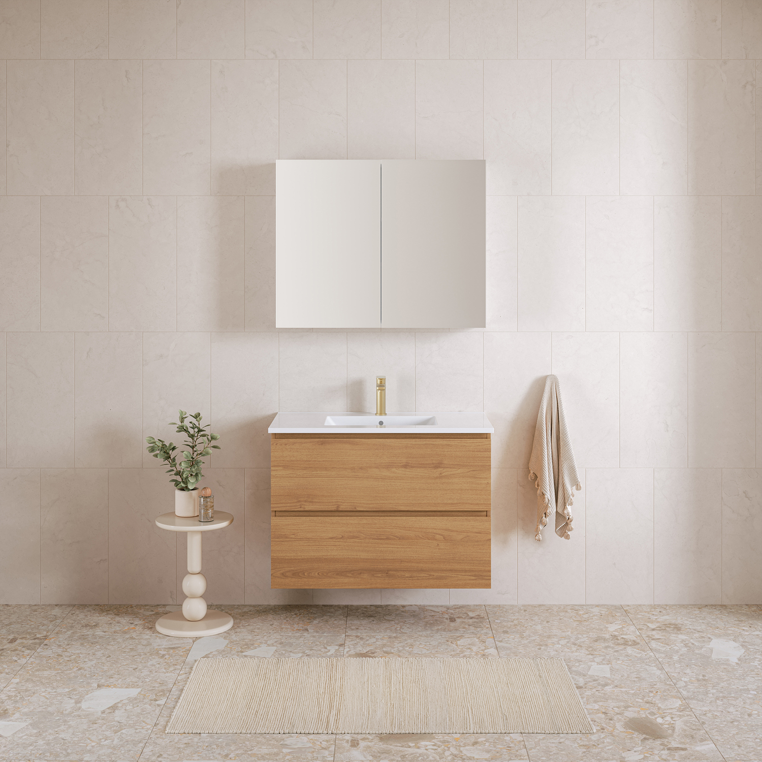 Elemental Plus 900mm Freestanding Single Vanity with Removable Kickboard