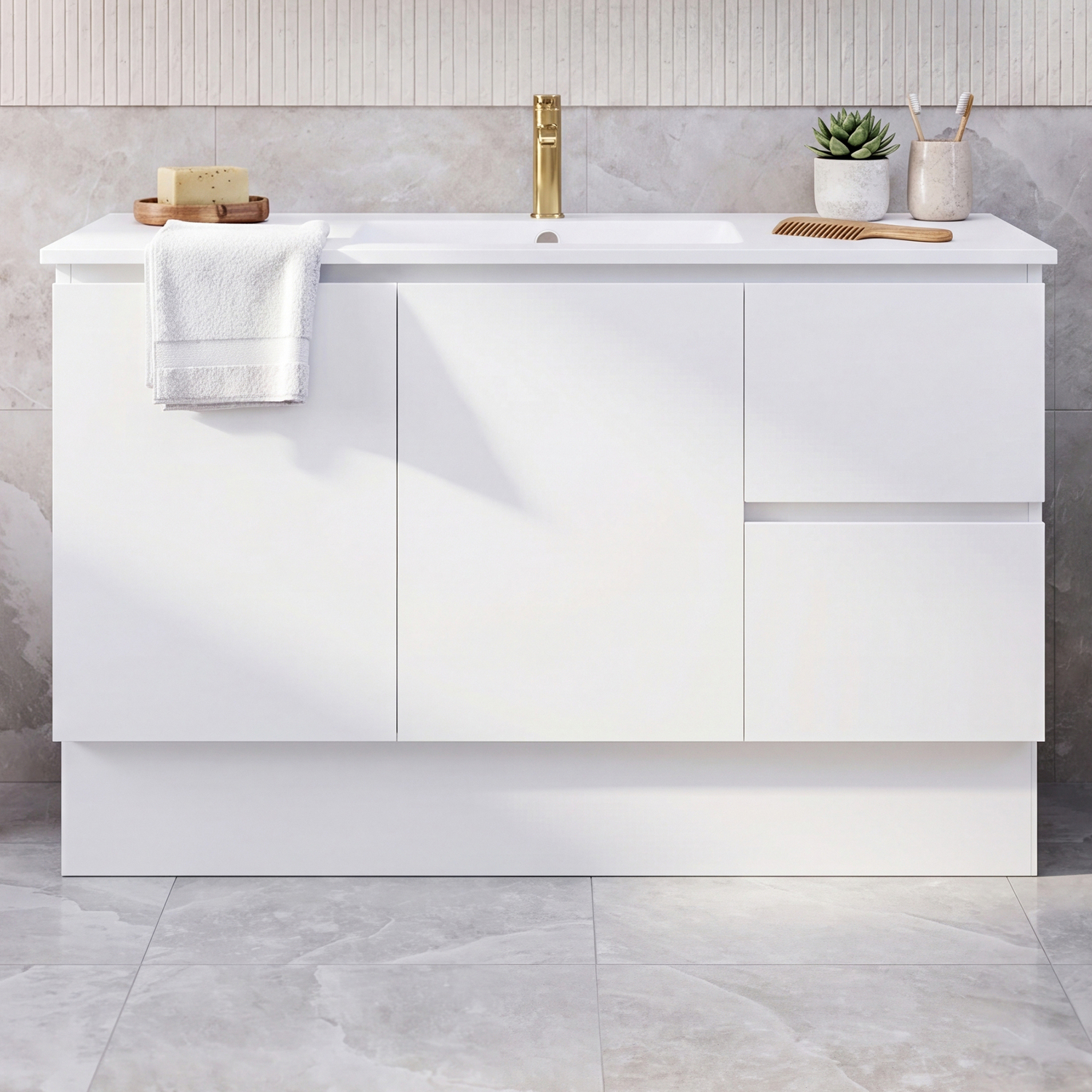 Elemental 1200mm Freestanding Single Vanity with Removable Kickboard