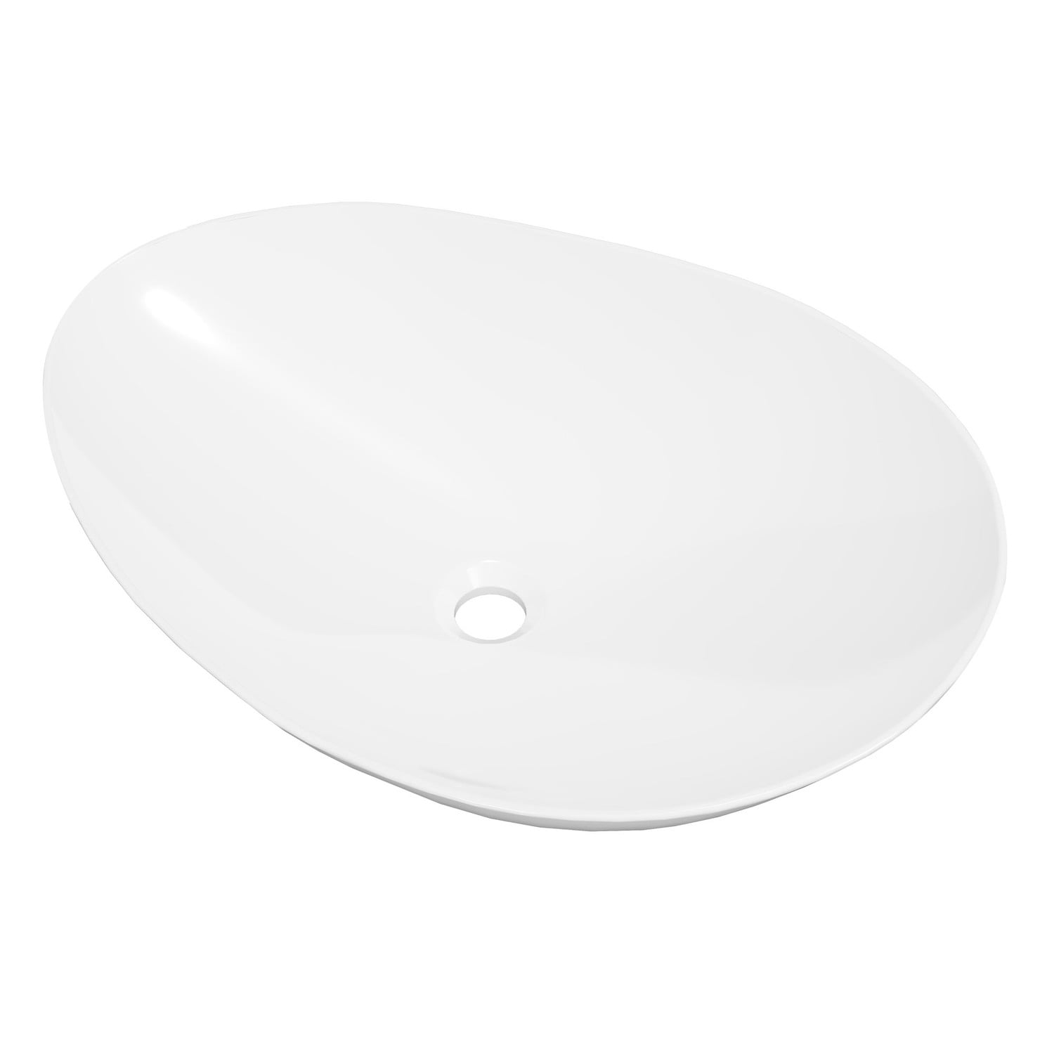 Fleur 630mm Gloss White Organic Ceramic Above Counter Basin