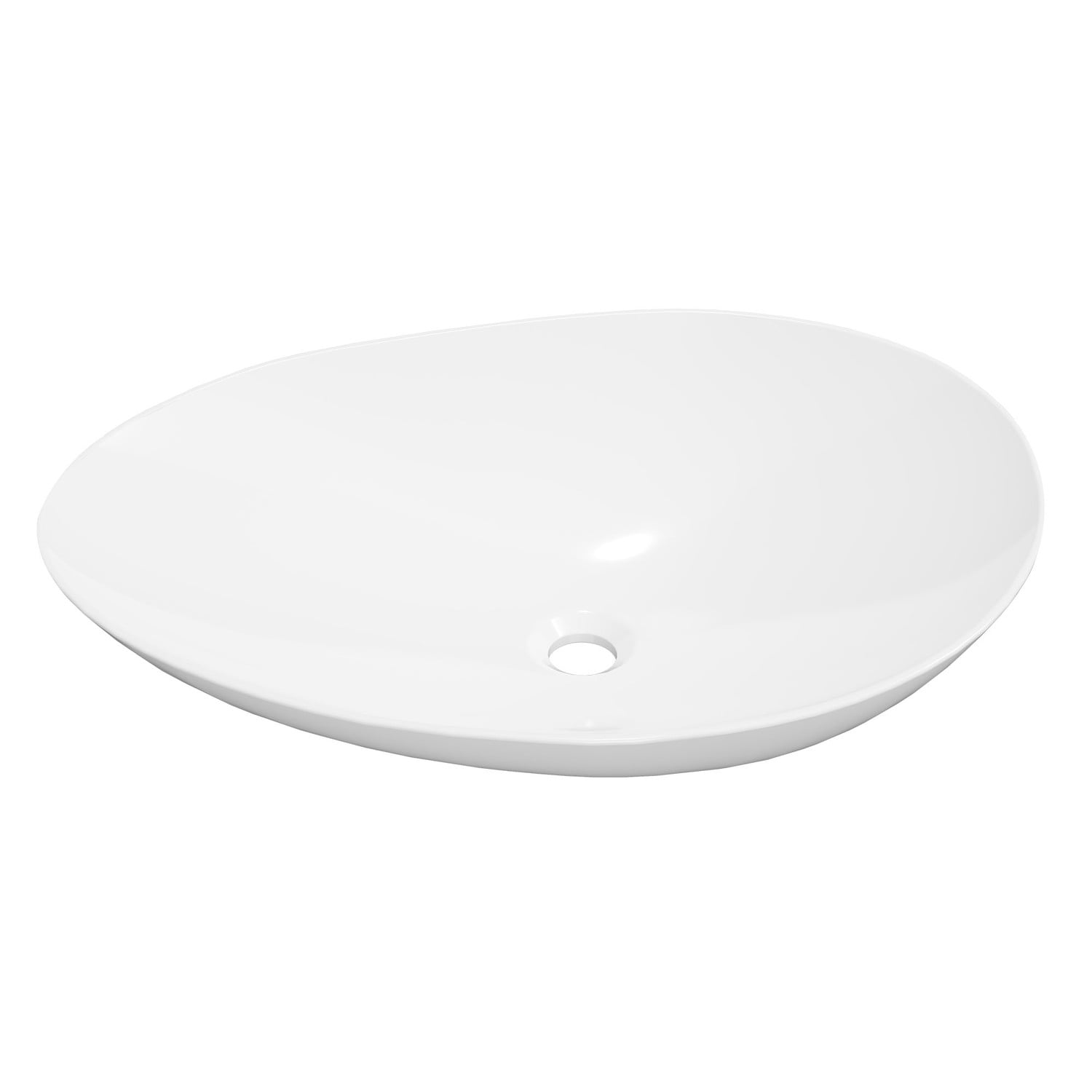 Fleur 630mm Gloss White Organic Ceramic Above Counter Basin