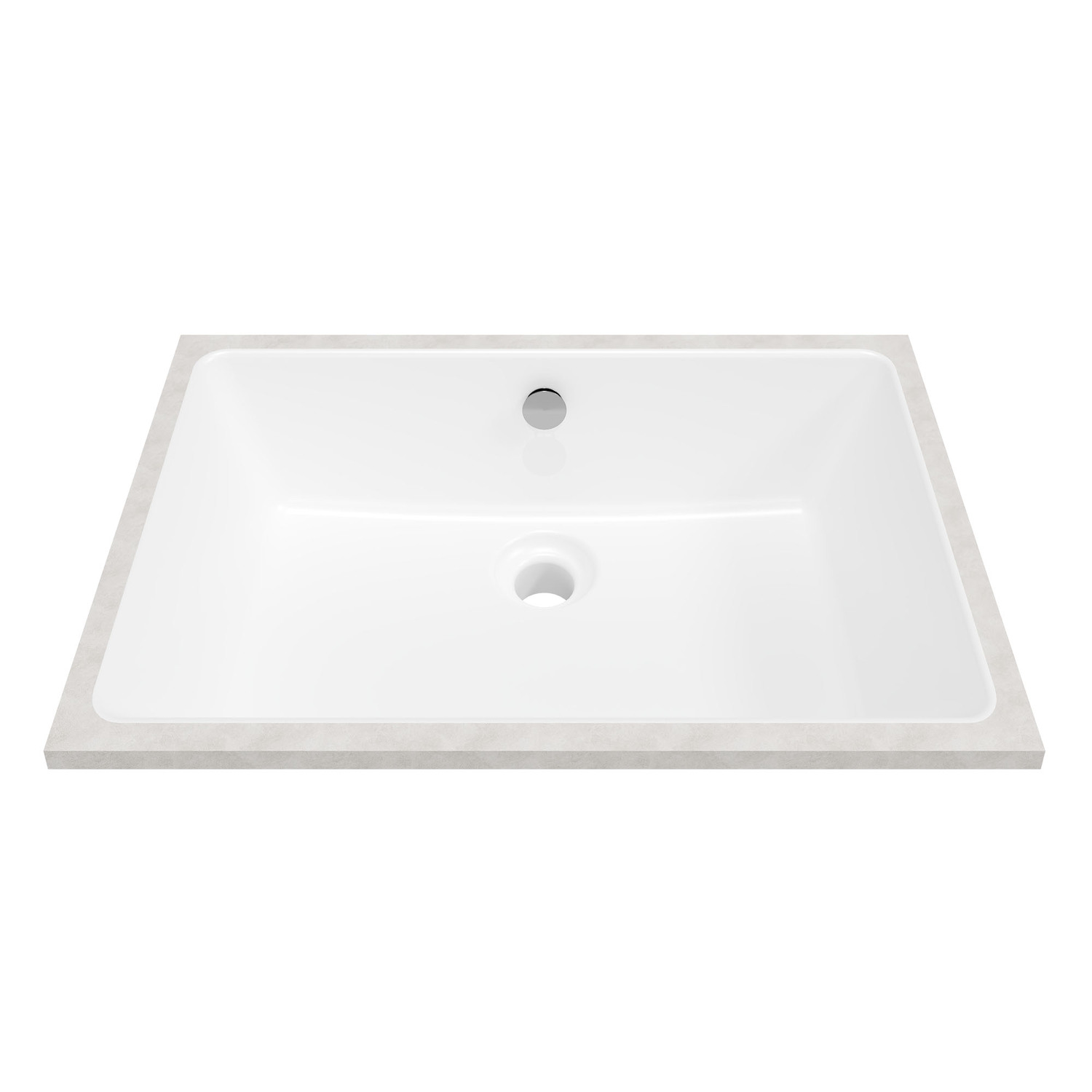 530mm Rectangular Ceramic Undermount Basin with Overflow