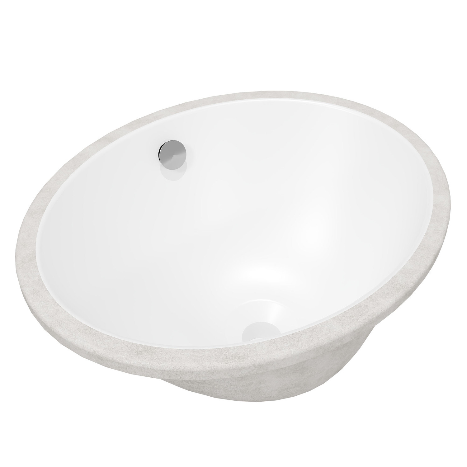 420mm Oval Ceramic Undermount Basin with Overflow