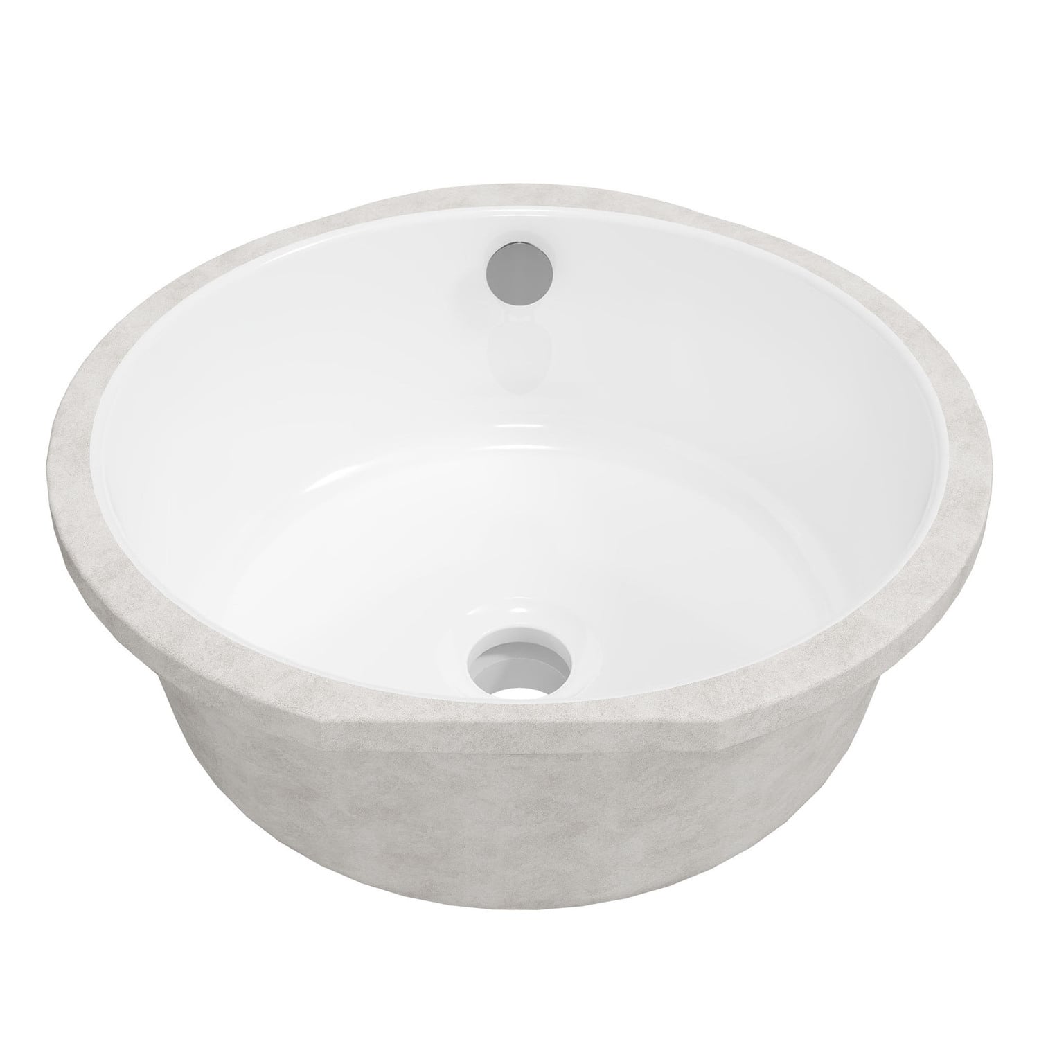 Tegan 350mm Round Ceramic Undermount Basin with Overflow