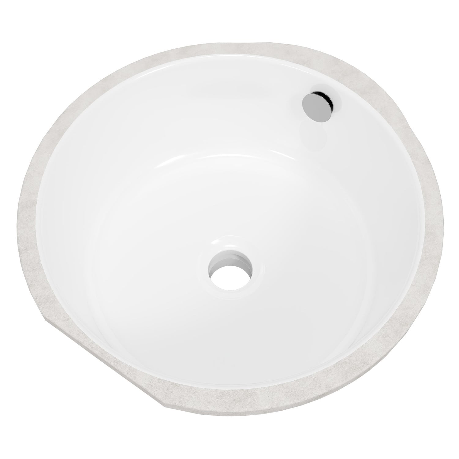 Tegan 350mm Round Ceramic Undermount Basin with Overflow
