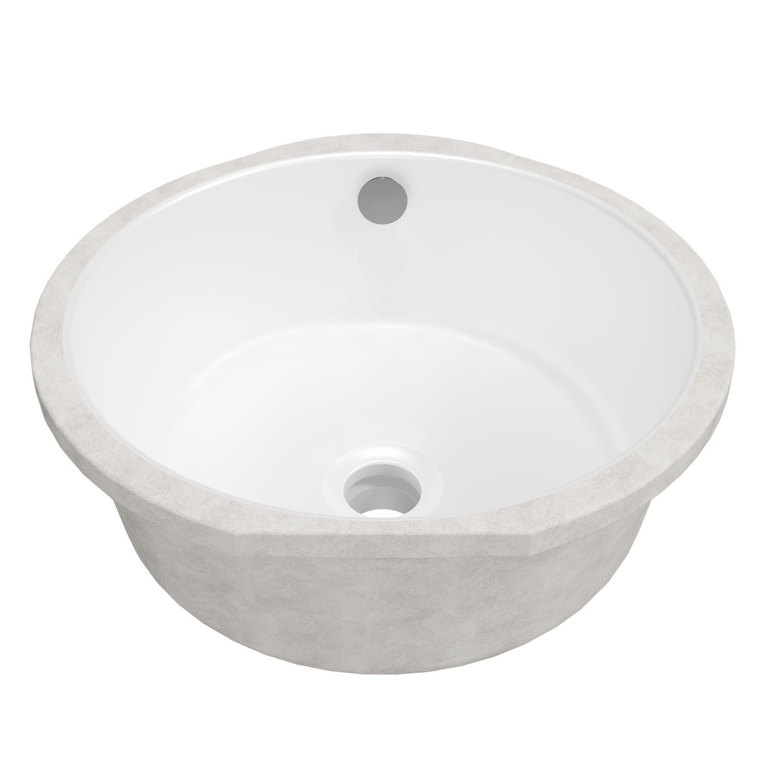 Tegan 350mm Round Ceramic Undermount Basin with Overflow