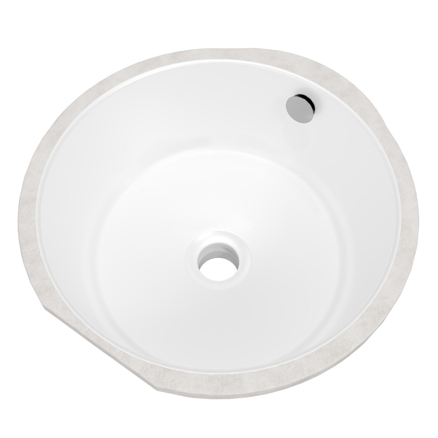 Tegan 350mm Round Ceramic Undermount Basin with Overflow