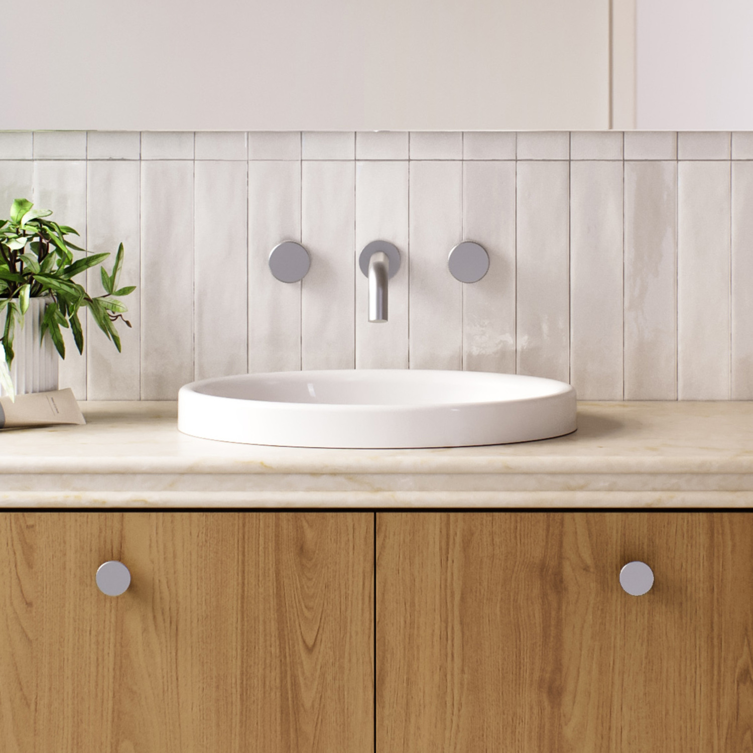Coast 495mm Gloss White Oval Semi-inset Basin