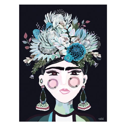 Aqua Frida Printed Wall Art