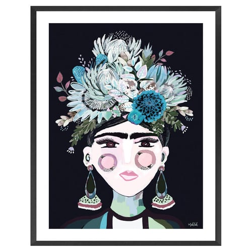 Aqua Frida Printed Wall Art