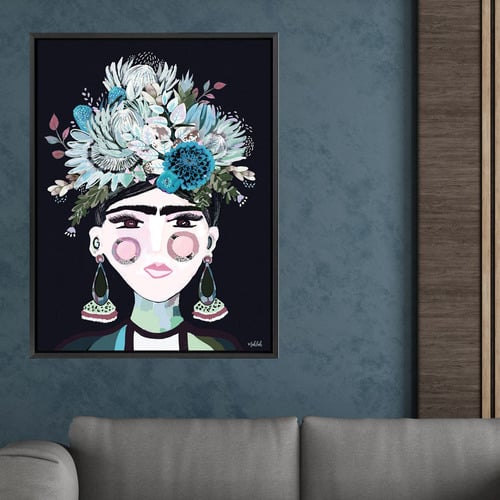 Aqua Frida Printed Wall Art