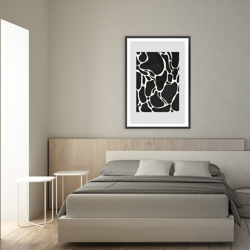 Grey Giraffe Printed Wall Art