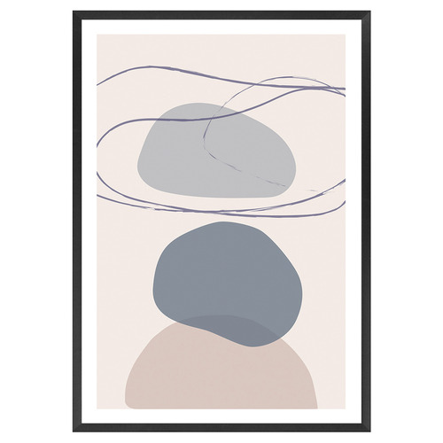 Blue New Shapes IV Printed Wall Art