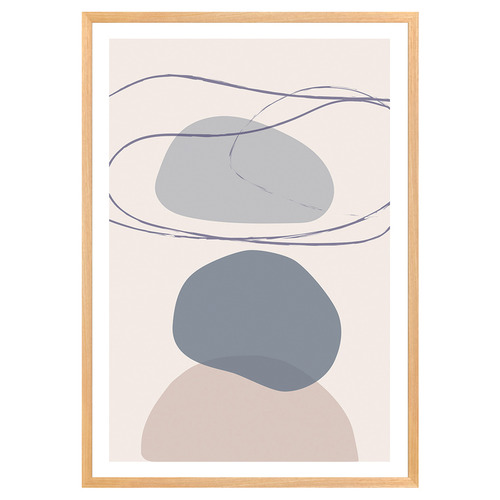 Blue New Shapes IV Printed Wall Art
