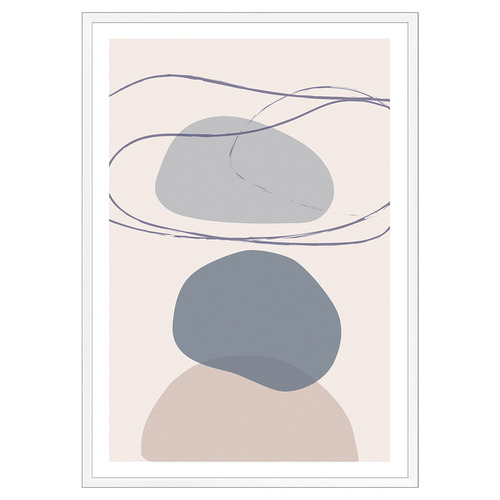 Blue New Shapes IV Printed Wall Art