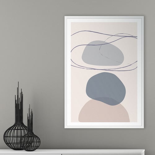 Blue New Shapes IV Printed Wall Art