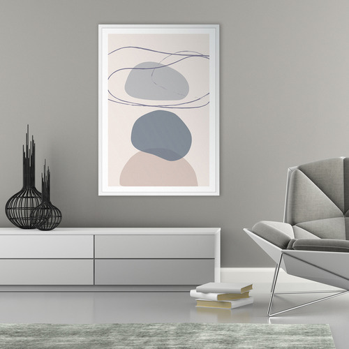 Blue New Shapes IV Printed Wall Art