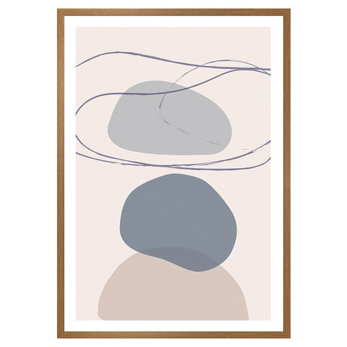 Blue New Shapes IV Printed Wall Art