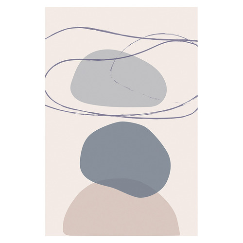 Blue New Shapes IV Printed Wall Art