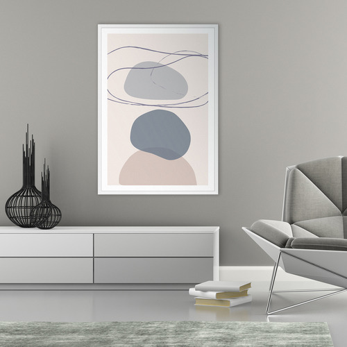 Blue New Shapes IV Printed Wall Art