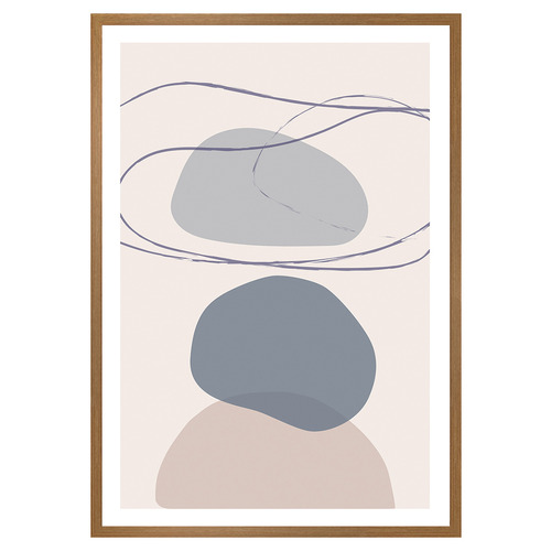 Blue New Shapes IV Printed Wall Art