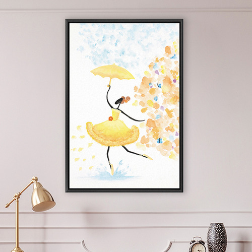 Yellow Singing in the Rain Printed Wall Art