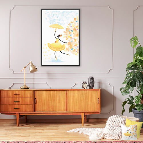 Yellow Singing in the Rain Printed Wall Art