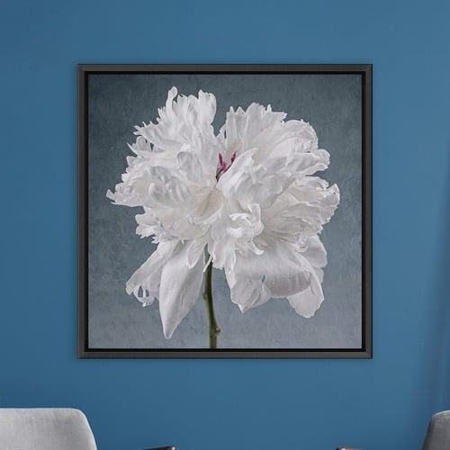 Peony on Blue Printed Wall Art