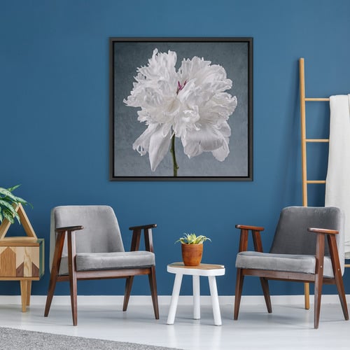 Peony on Blue Printed Wall Art