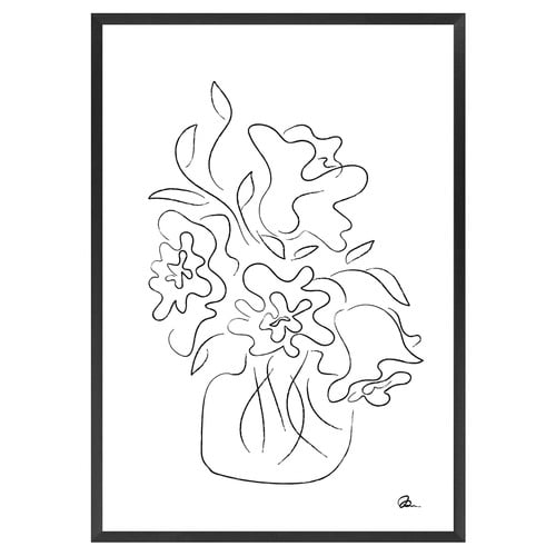 White Flower Bouquet Printed Wall Art