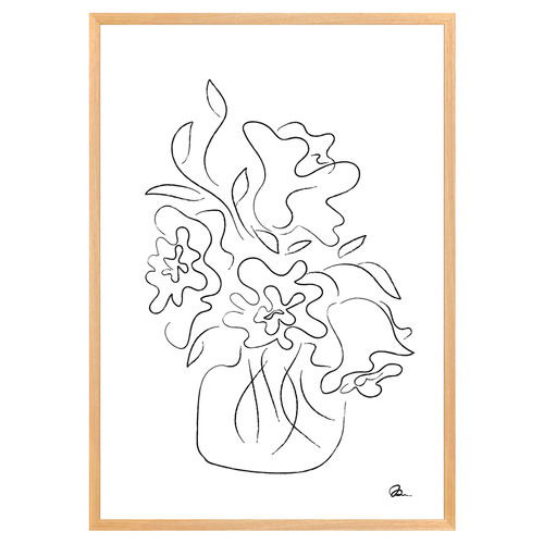White Flower Bouquet Printed Wall Art