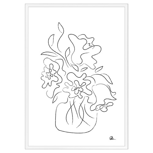White Flower Bouquet Printed Wall Art