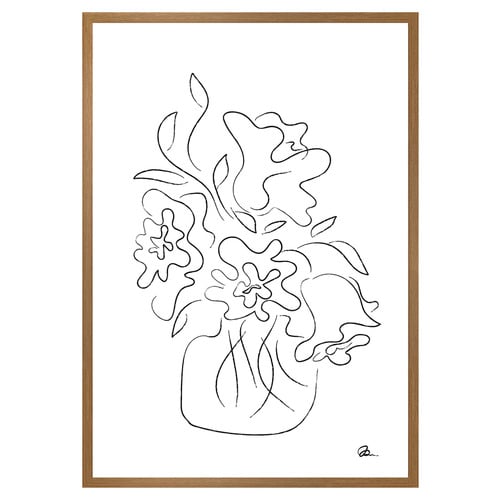 White Flower Bouquet Printed Wall Art