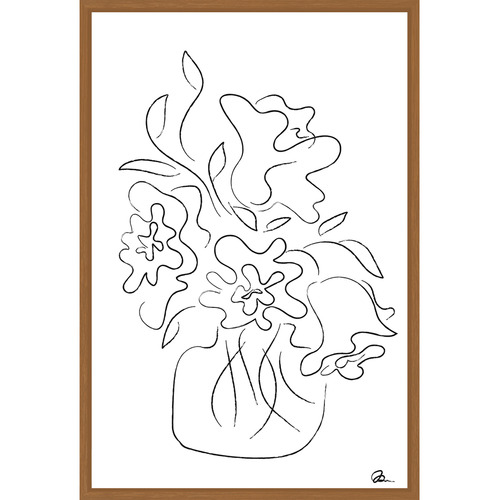 White Flower Bouquet Printed Wall Art