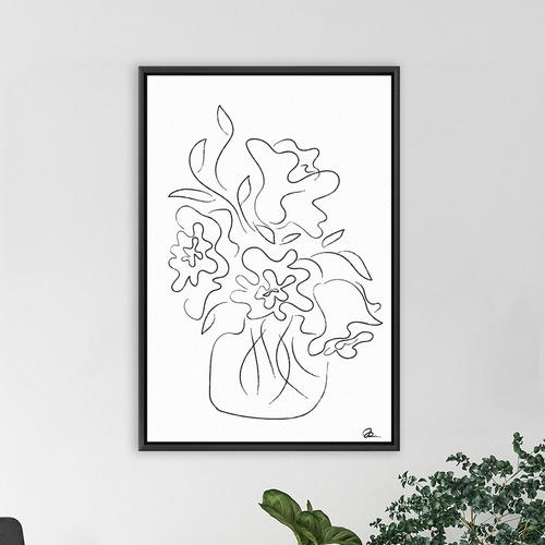 White Flower Bouquet Printed Wall Art