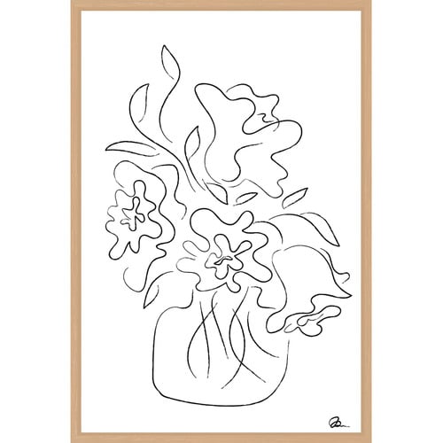 White Flower Bouquet Printed Wall Art