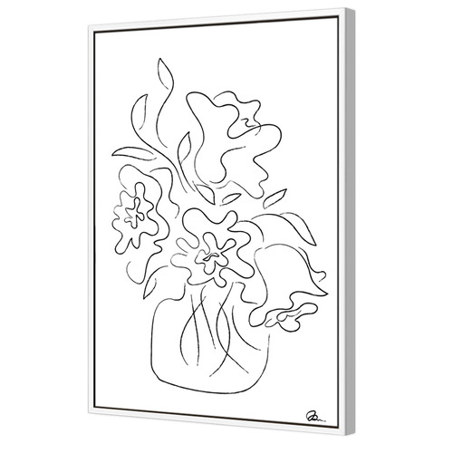White Flower Bouquet Printed Wall Art