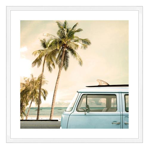 Kombi at the Coast Printed Wall Art