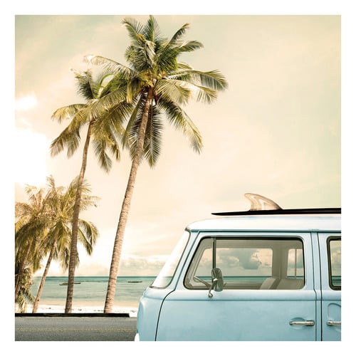 Kombi at the Coast Printed Wall Art